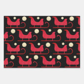 Stilvolle Weihnachtskirsche Roter Glitzer Sleigh D Geschenkpapier Set (Vorderseite)