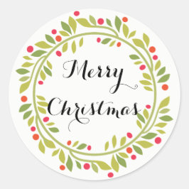 Stilvolle Weihnachtskrautsticker Runder Aufkleber