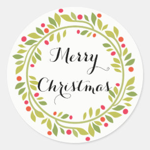 Stilvolle Weihnachtskrautsticker Runder Aufkleber