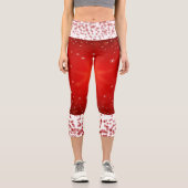 Stilvolle Weihnachtsschneeflocken Weiß Comieren Co Capri Leggings (Vorderseite)