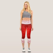 Stilvolle Weihnachtsschneeflocken Weiß Comieren Co Capri Leggings (Vorderseite)