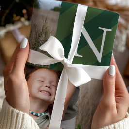 Stilvolle Weihnachtsstreifen Fotocollage Urlaub Geschenkpapier