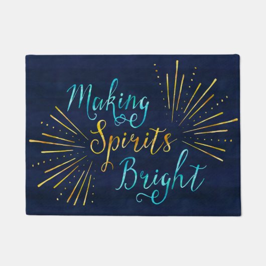Stilvolle Weihnachtstypografie Spirituosen hell ma Fußmatte (Vorderseite)