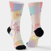 Stilvolle Weimaraner Einfache farbige Hündin Socken (Gewinkelt)