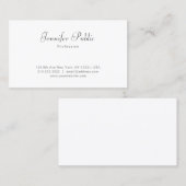 Stilvolle Weiß Moderne einfache Vorlage Populäre C Visitenkarte (Vorne/Hinten)