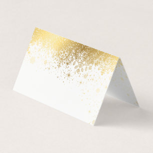 Stilvolle Weiß-und des GoldSnowflakes Platzkarten Visitenkarten