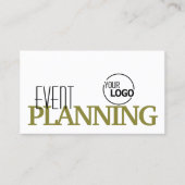 Stilvolle Weiß- und Olive-Grün-Moderne mit Logo Visitenkarte (Vorderseite)