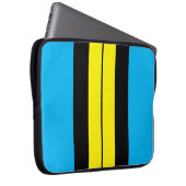 Stilvolle, weiße blaue, gelbe Streifen Laptopschutzhülle (Vorne Rechts)