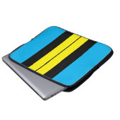 Stilvolle, weiße blaue, gelbe Streifen Laptopschutzhülle (Vorne Knopf)