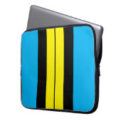 Stilvolle, weiße blaue, gelbe Streifen Laptopschutzhülle (Vorderseite Links)