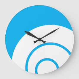 Stilvolle, weiße, konzentrische Streifen auf azurb Große Wanduhr
