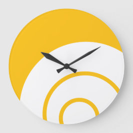 Stilvolle weiße, konzentrische Streifen auf goldge Große Wanduhr