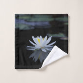 Stilvolle Weiße Lotus Blume Landschaft, Zen Badhandtuch Set (Waschlappen)
