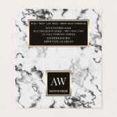 Stilvolle weiße Marmorplatte elegante Visitenkarte Visitenkarten (Außenseite Aufgefaltet)