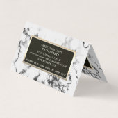 Stilvolle weiße Marmorplatte elegante Visitenkarte Visitenkarten (Rückseite)