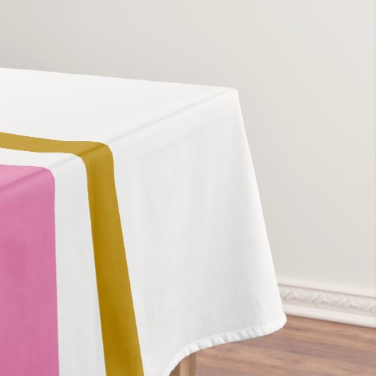 Stilvolle, weiße rosa braune Rennstreifen auf weiß Tischdecke (Beispiel)