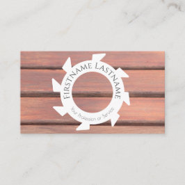 Stilvolle, weiße Säge aus Naturholz formen Tischle Visitenkarte