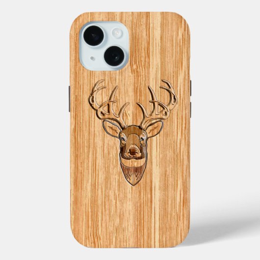 Stilvolle Weiße Schwanz Hirschkopf Leichtholzkörnc Case-Mate iPhone Hülle (Rückseite)