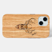 Stilvolle Weiße Schwanz Hirschkopf Leichtholzkörnc Case-Mate iPhone Hülle (Rückseite (Horizontal))