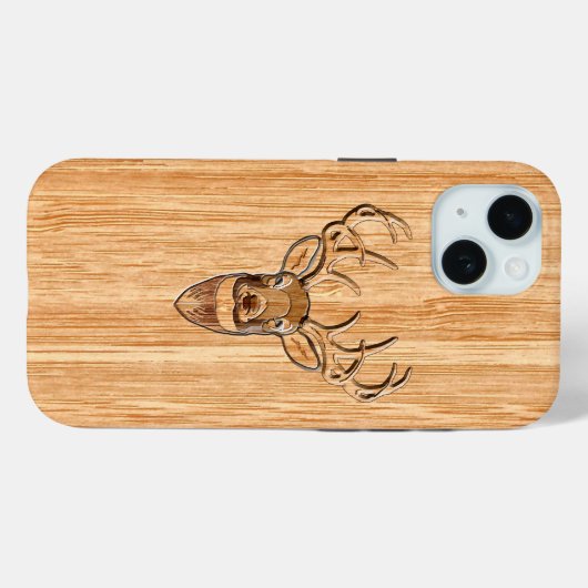 Stilvolle Weiße Schwanz Hirschkopf Leichtholzkörnc Case-Mate iPhone Hülle (Rückseite (Horizontal))