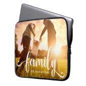 Stilvolle weiße Überlagerung | Ihr Familien-Foto Laptopschutzhülle (Vorderseite Links)