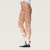 Stilvolle, weiße und gelbe Sterne Leggings (Links)