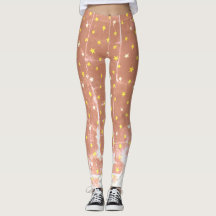 Stilvolle, weiße und gelbe Sterne Leggings