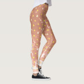 Stilvolle, weiße und gelbe Sterne Leggings (Rechts)