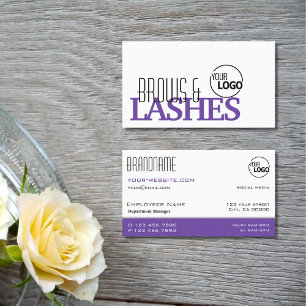 Stilvolle, weiße und Lila, einfache Logos Beruflic Visitenkarte