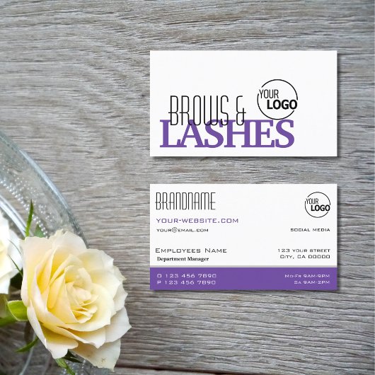 Stilvolle, weiße und Lila, einfache Logos Beruflic Visitenkarte