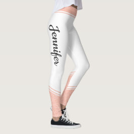 Stilvolle weiße und rosa, blumenweiße Streifen und Leggings