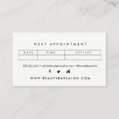 Stilvolle weiße Verabredungs-Visitenkarten Terminkarte (Rückseite)