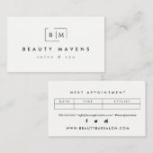 Stilvolle weiße Verabredungs-Visitenkarten Terminkarte (Vorne/Hinten)