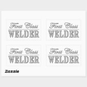 Stilvolle Welders : First Class Welder Rechteckiger Aufkleber (Blatt)