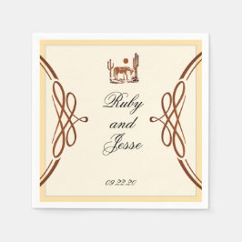 Stilvolle Western Dark Brown Wedding Serviette