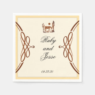 Stilvolle Western Dark Brown Wedding Serviette