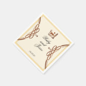 Stilvolle Western Dark Brown Wedding Serviette (Ecke)