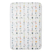Stilvolle Whimsical Fun Black Birds & Blume Badematte (Vorderseite Vertikal)