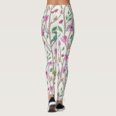 Stilvolle Whimsikale Vögel und Blume Leggings (Rückseite)