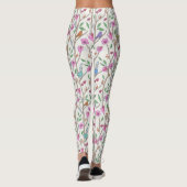 Stilvolle Whimsikale Vögel und Blume Leggings (Rückseite)