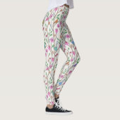 Stilvolle Whimsikale Vögel und Blume Leggings (Rechts)