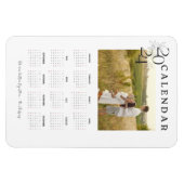 Stilvolle White 2024 Full Year Couple Foto Calenda Magnet (Horizontal)