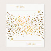 Stilvolle White and Gold Confetti | PLATZKARTEN Visitenkarten (Außenseite Aufgefaltet)