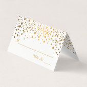 Stilvolle White and Gold Confetti | PLATZKARTEN Visitenkarten (Rückseite)