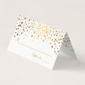Stilvolle White and Gold Confetti | PLATZKARTEN Visitenkarten (Vorderseite)