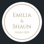 Stilvolle White and Gold Wedding Stickers<br><div class="desc">Diese stilvollen White and Gold Square Wedding Stickers ermöglichen es Ihnen, Ihre Gastgeschenke Hochzeiten oder alles andere, was Sie wünschen, auf elegante und raffinierte Weise zu markieren. Sie sind vollständig anpassbar, sodass Sie Text und Design ändern können. Klicken Sie zum Anpassen einfach auf "Diese Vorlage personalisieren" und beginnen Sie. Diese...</div>