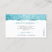 Stilvolle White Aquamarin Glitzer Luminous Stars I Visitenkarte (Rückseite)