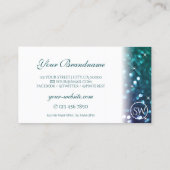 Stilvolle White Aquamarin Lila Sparkle Glitzer Ini Visitenkarte (Rückseite)