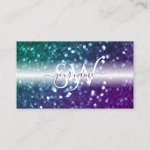 Stilvolle White Aquamarin Lila Sparkle Glitzer Ini Visitenkarte (Vorderseite)