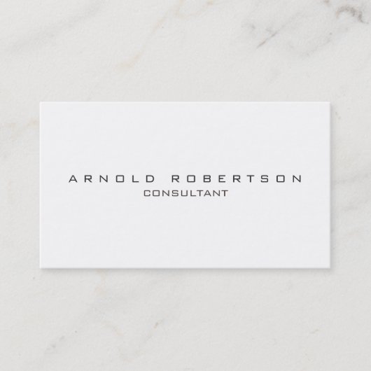 Stilvolle White Black Beruflich Business Card Visitenkarte (Vorderseite)